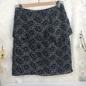 Sandro Black Silk Lined Ruffled Skirt